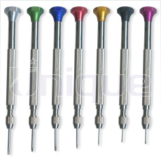 Watch Making Tools Screw Driver Anodized Head Reversible Blades Set